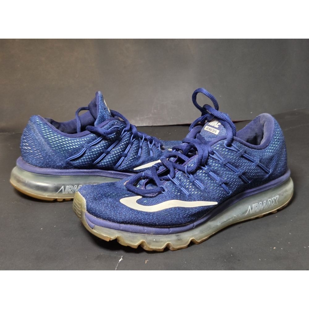 Nike Air Max 2016 Running Shoes Sneakers Womens Size 9 Blue Mesh 806772-408